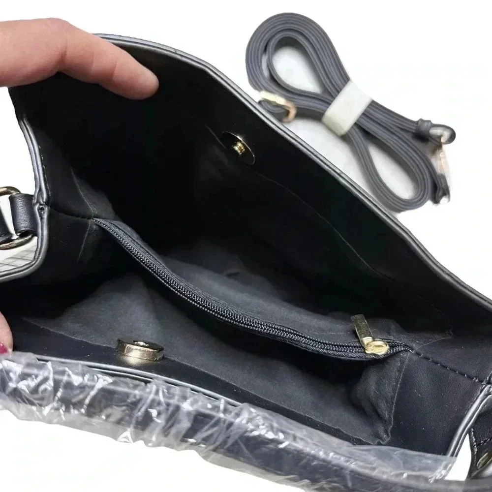 NEW! Curateur Aota Elena (All of the Above by Rachel Zoe) bucket bag black croc - Picture 8 of 12